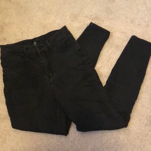 High-Waisted Black Skinny Jeans